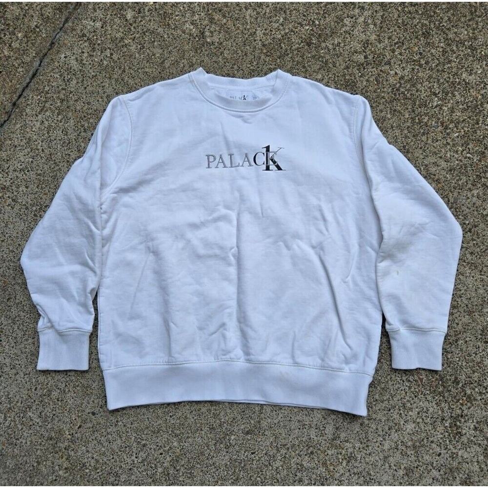 Y2k Palace Skateboards x Calvin Klein CK1 Crewneck Sweatshirt White Sz XL